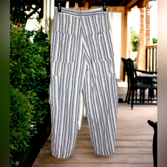 TWIK Women’s pin stripe wide leg cargo pants- XS Petite - Picture 2 of 3